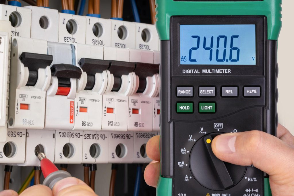 Professional electrician in Johannesburg inspecting a residential DB board